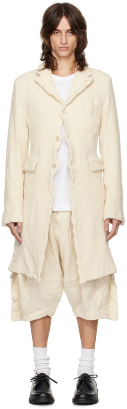 Photo: Comme des Garçons Homme Plus Off-White Brushed Coat