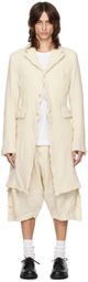 Comme des Garçons Homme Plus Off-White Brushed Coat