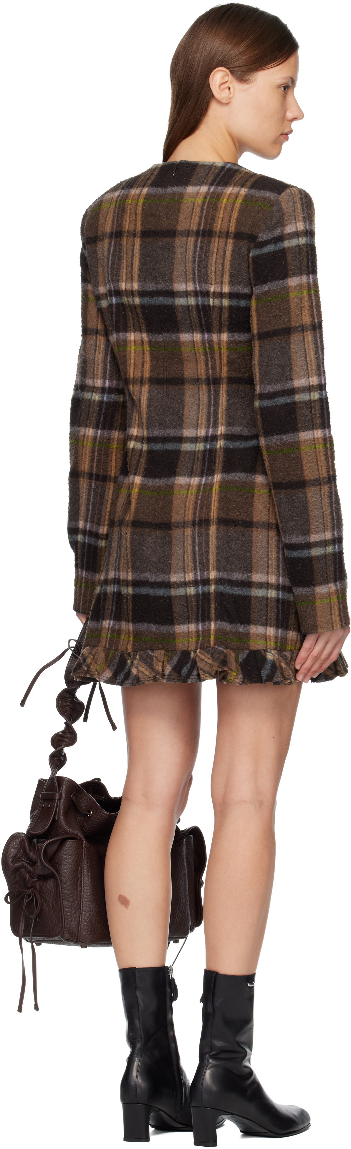 Acne Studios Brown Wool Minidress