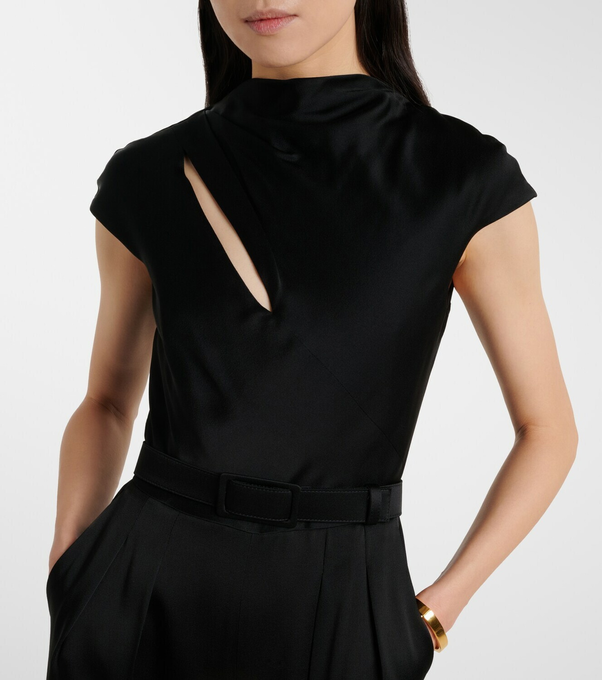 Max Mara Msevespa cutout satin jumpsuit