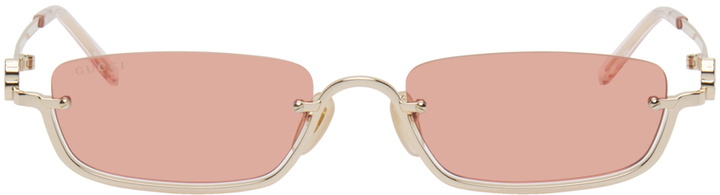 Photo: Gucci Gold Rectangular Sunglasses