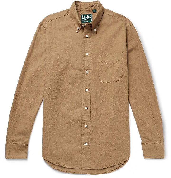 Photo: Gitman Vintage - Slim-Fit Button-Down Collar Cotton-Flannel Shirt - Brown