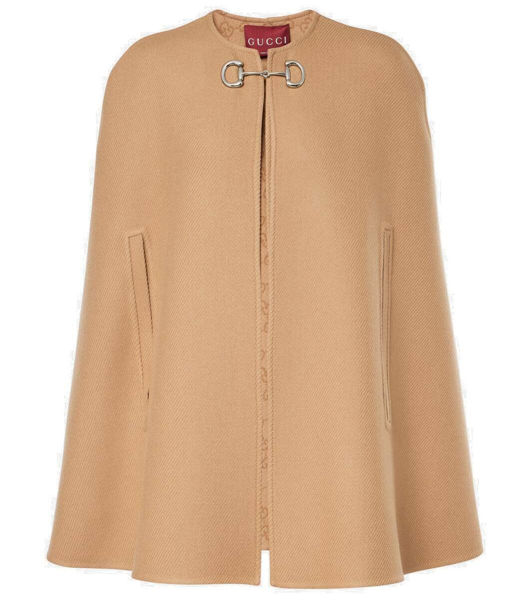 Gucci Horsebit wool and cashmere cape Gucci