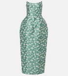 Markarian Marianne floral brocade corset gown