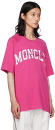 Moncler Pink Embroidered T-Shirt