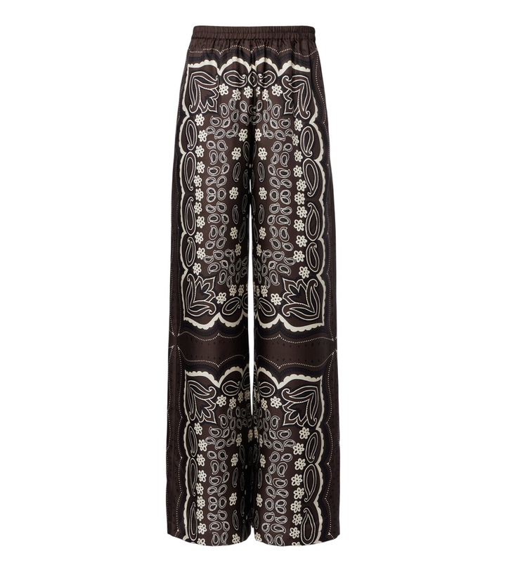 Photo: Nili Lotan Morgan printed silk twill wide-leg pants