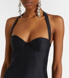 Magda Butrym Halterneck wool-blend bustier dress