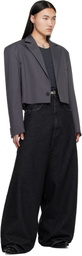 LU'U DAN Gray Slashed Blazer