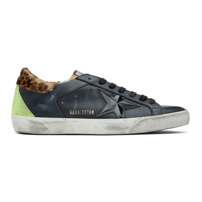 Photo: Golden Goose Black and Multicolor Snake Camouflage Superstar Sneakers