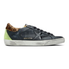 Golden Goose Black and Multicolor Snake Camouflage Superstar Sneakers