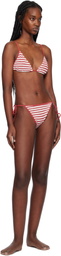 Bond-Eye Red & White Luana Triangle & Anisha Bikini