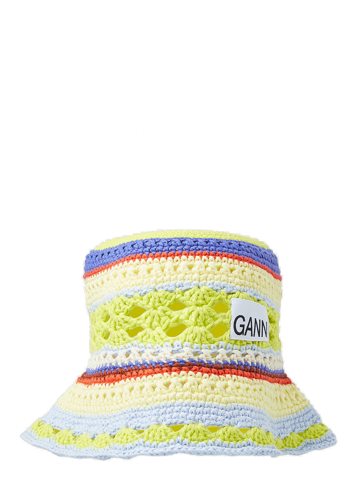 【セール】国内入荷済み♪Ganni Bucket Hat Recycled Crochet Knit Bucket Hat in Green GANNI