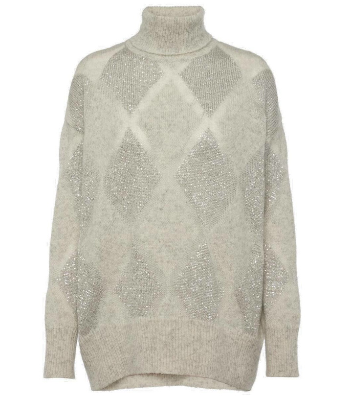 Photo: Brunello Cucinelli Dazzling Argyle wool and mohair sweater