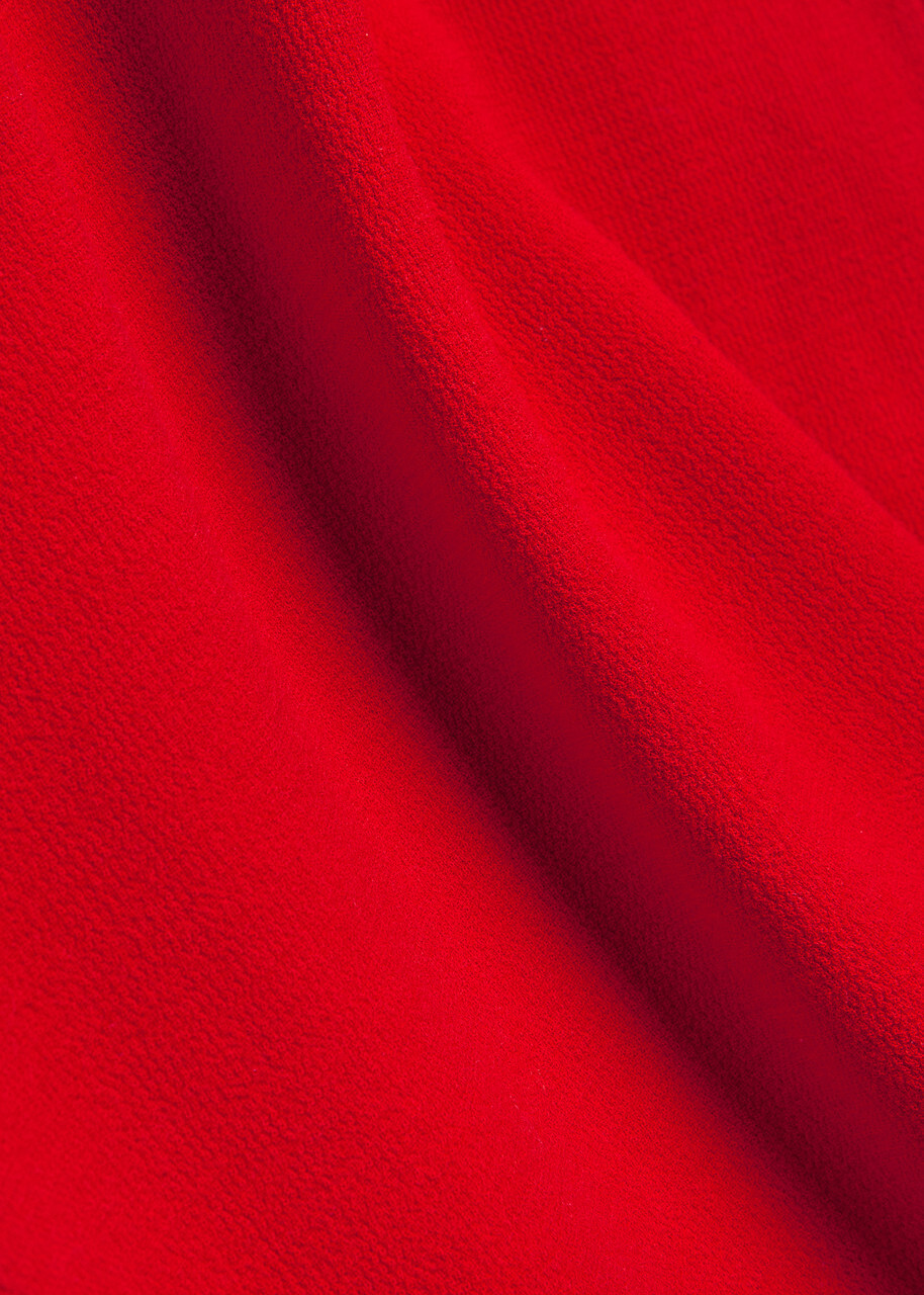 Roland Mouret Belted Wool Midi Dress Red