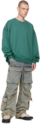 Juun.J Green Embroidered Sweatshirt