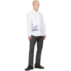 Thom Browne White Scenic Sailboat & Shark Oxford Shirt