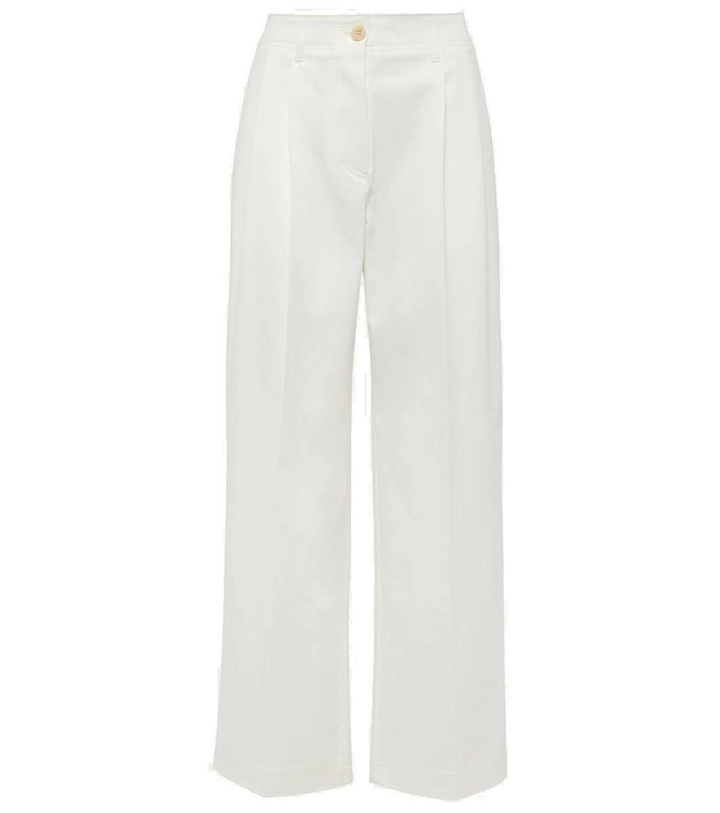 Photo: Toteme High-rise cotton twill wide-leg pants