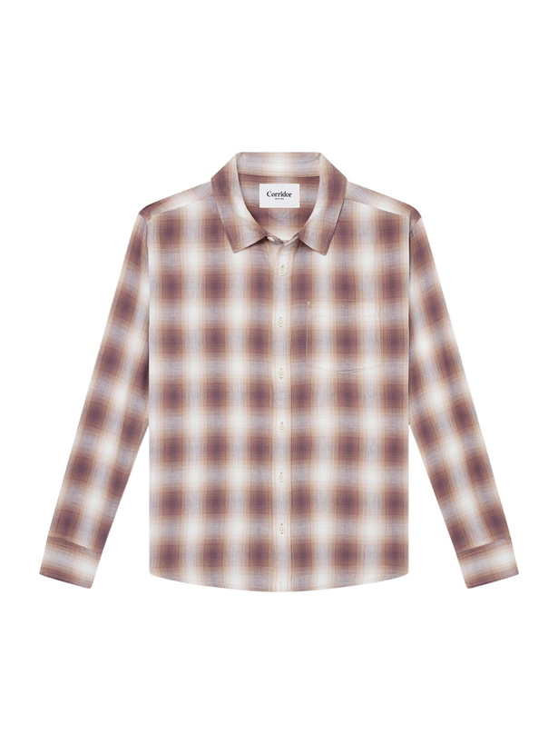 Photo: Corridor - Driftwood Checked Cotton Shirt - Brown
