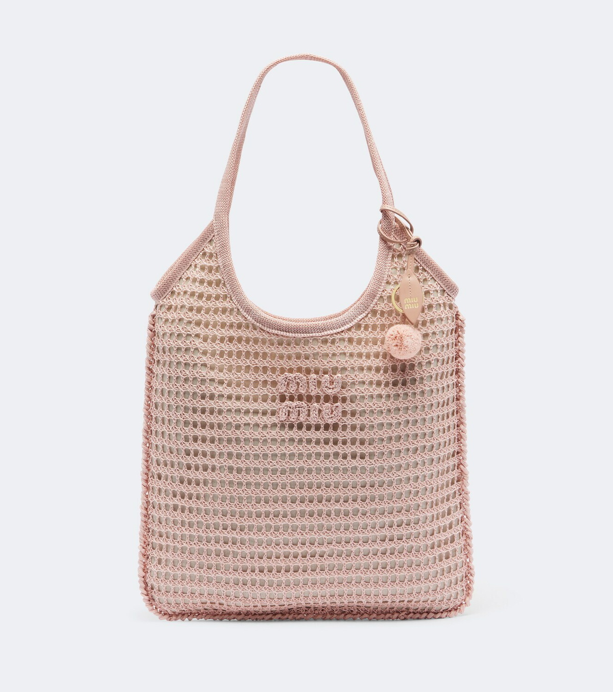 Miu Miu Ivy crochet raffia tote bag