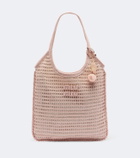 Miu Miu Ivy crochet raffia tote bag