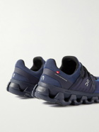ON - Cloudswift 3 Rubber-Trimmed Stretch-Knit Running Sneakers - Blue