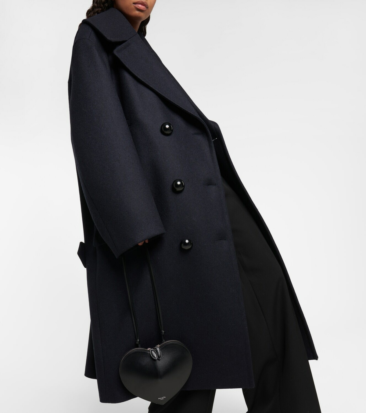 【関税込み】ALAIA Double-breasted coat ALAÏA BURGUNDY LONG COAT IN DOUBLE FACED WOOL | ALAÏA SA