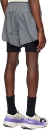 On Gray Performance Volt Running Shorts