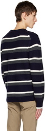 Theory Navy & White Gary Sweater