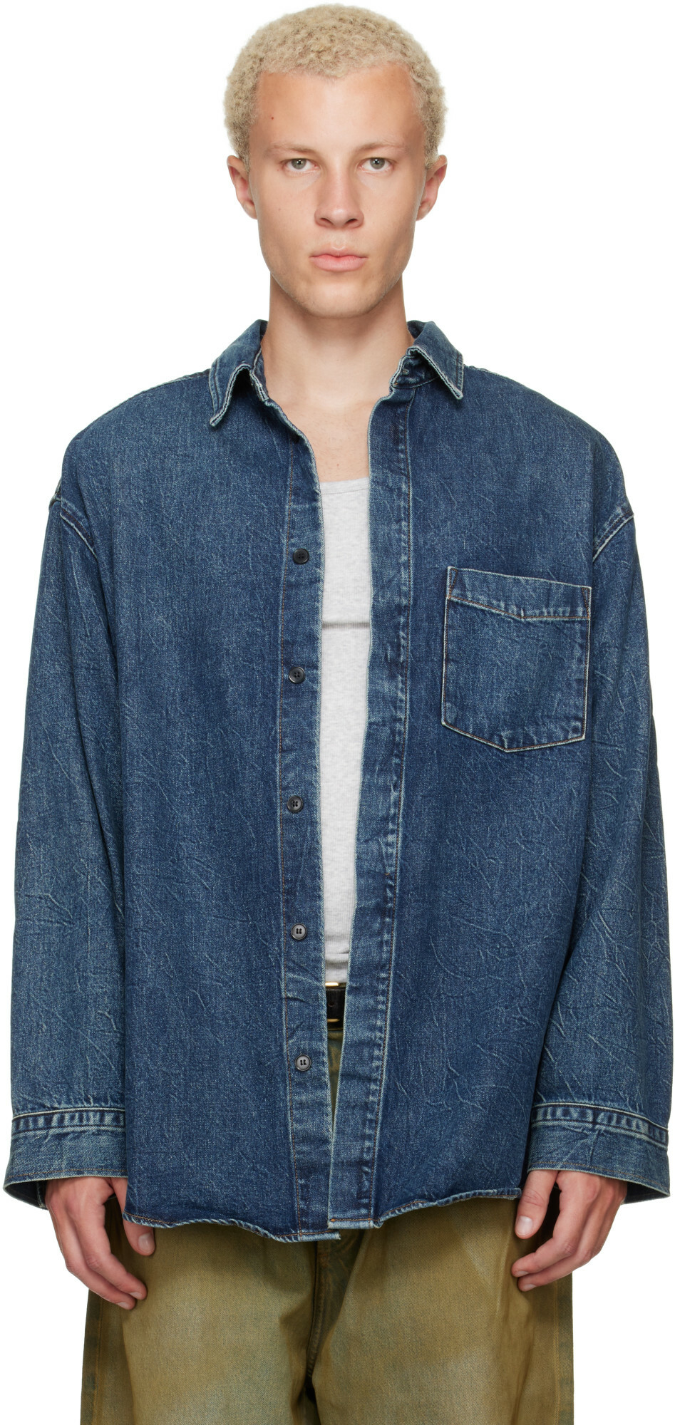 AGOLDE Navy Boyle Denim Shirt