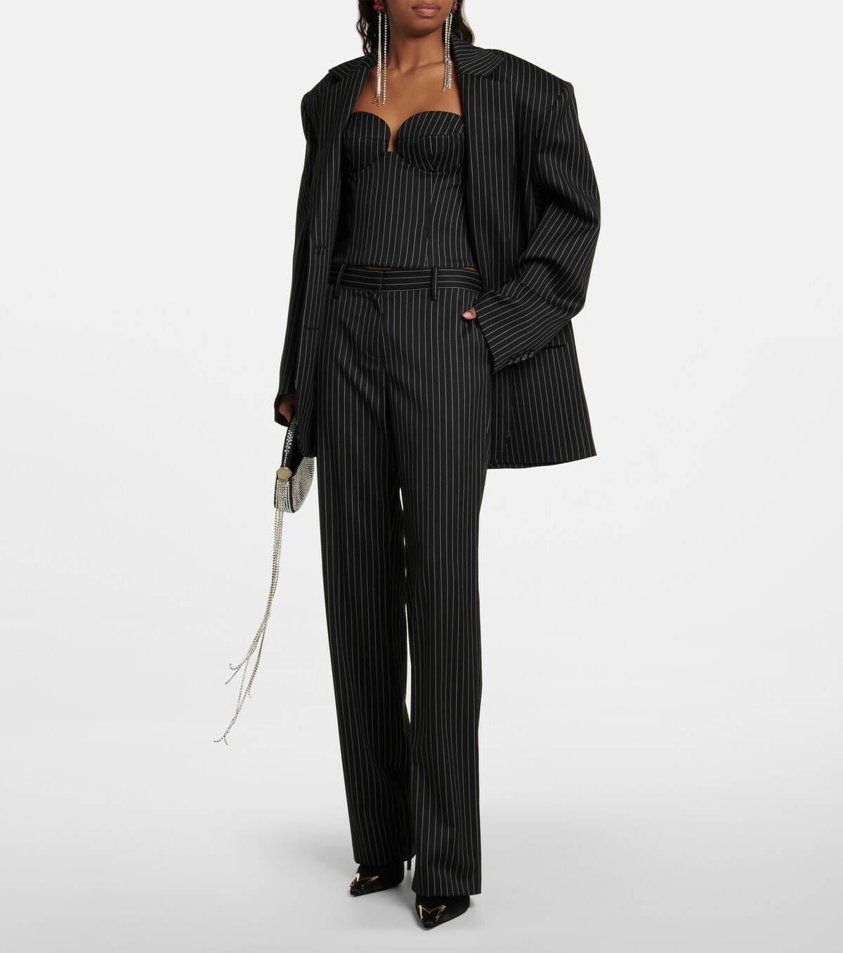 Magda Butrym - Pinstripe wool bustier