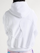 ERL - Wave Panelled Cotton-Blend Jersey Hoodie - White