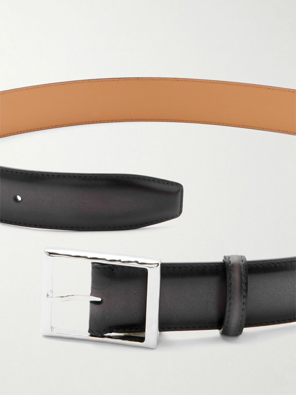 Berluti - 3.5cm Venezia Leather Belt - Black