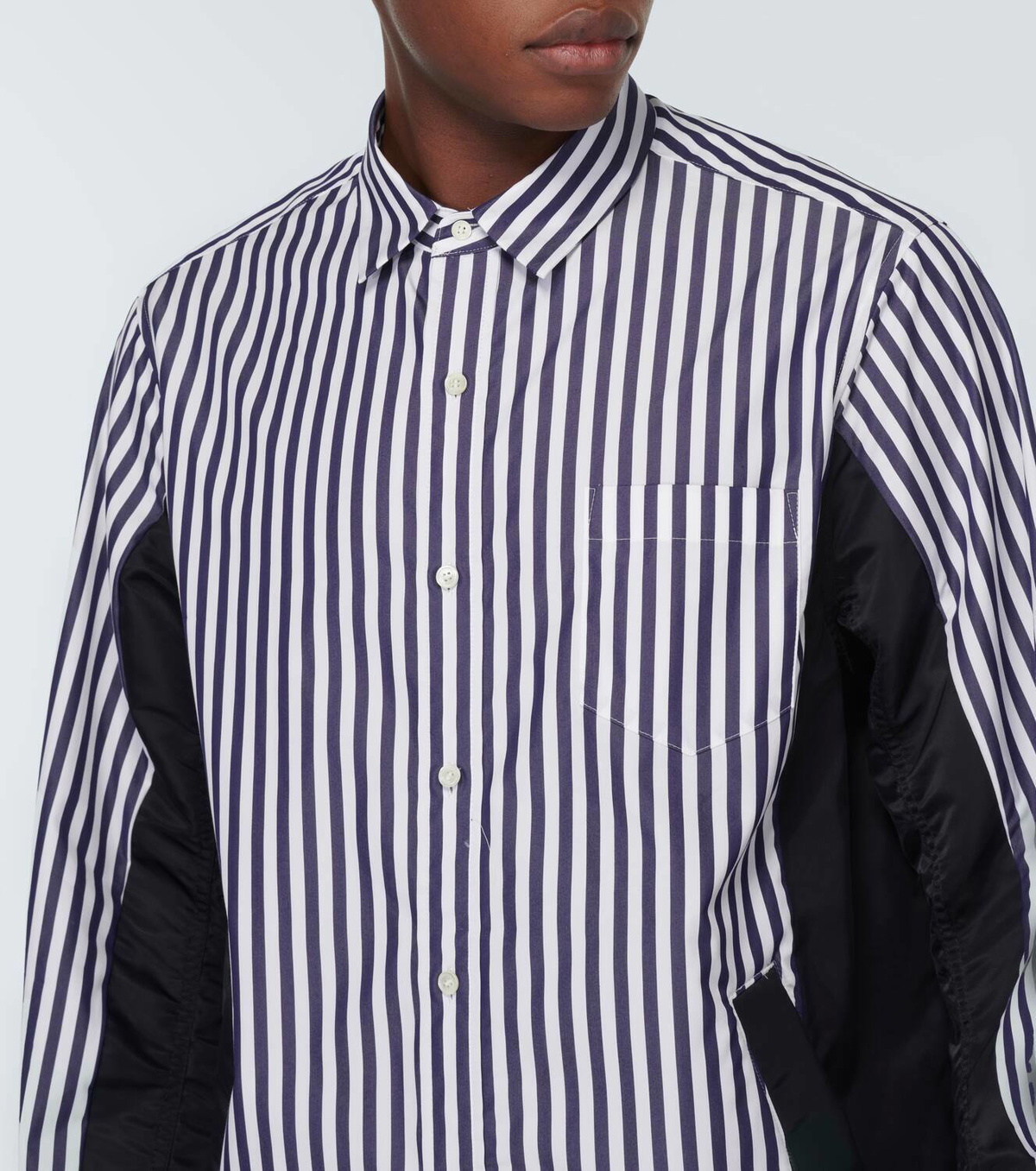 Sacai Striped cotton-blend poplin shirt Sacai