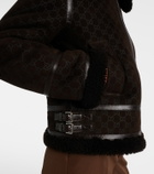Gucci GG shearling-trimmed leather jacket