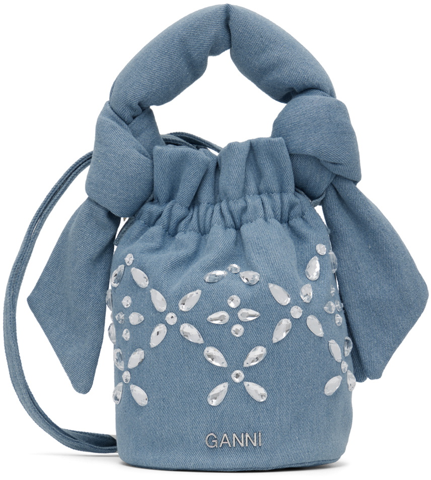 GANNI Blue Occasion Top Handle Bag GANNI