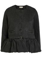 Liberowe Peplum Denim Jacket Black