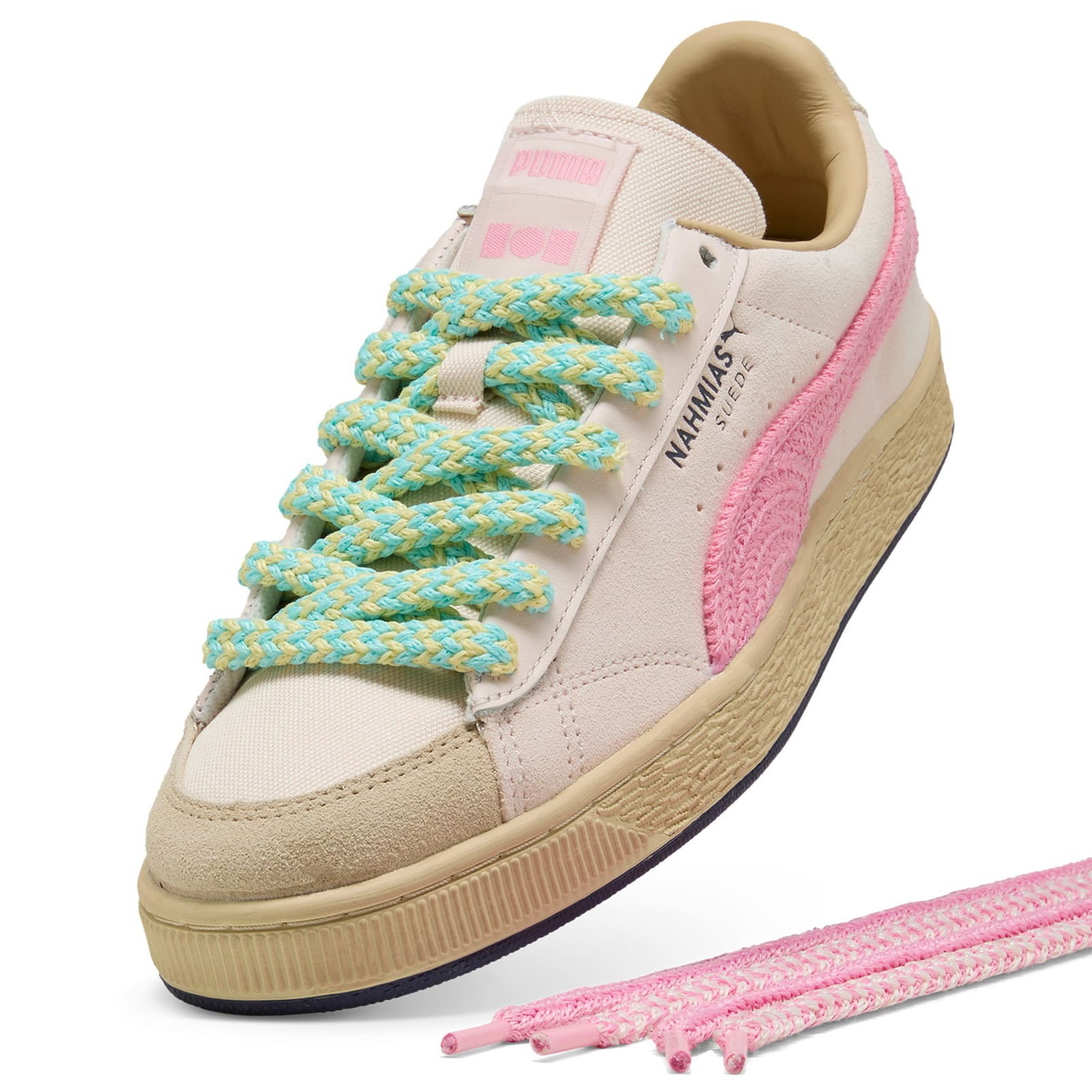 Puma Men's x Nahmias Suede 'Crochet' Sneaker in Jasmine Flower/Pink ...