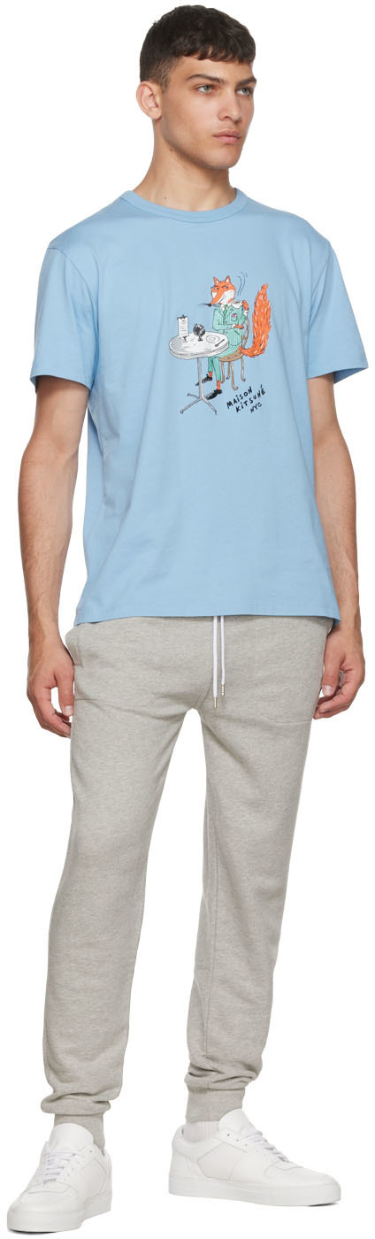 Maison Kitsuné Blue Olympia Le-Tan Coffee Fox T-Shirt