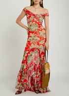 Etro Floral Print Lace Maxi Dress Multicoloured