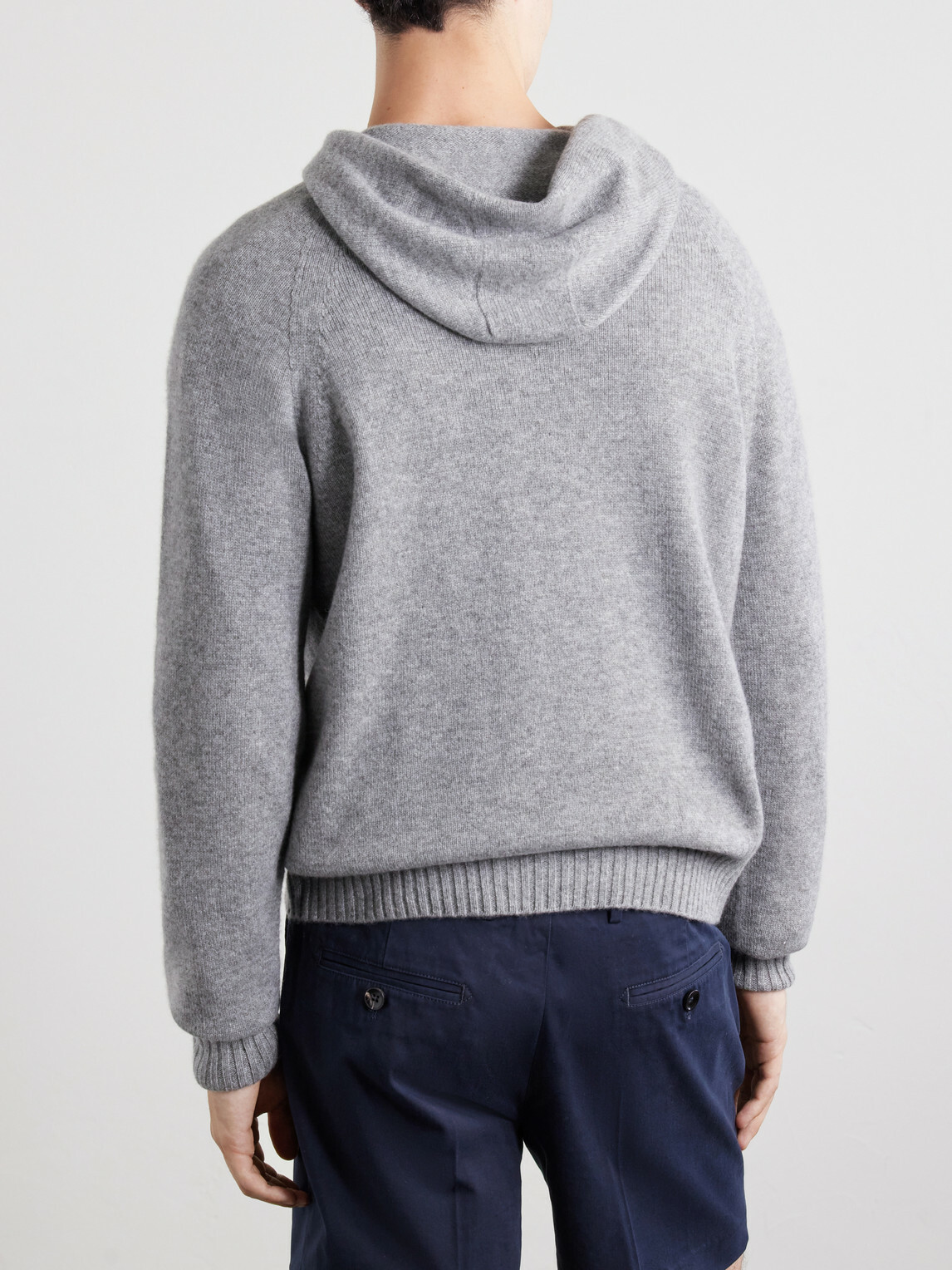 TOM FORD - Logo-Embroidered Cashmere Hoodie - Gray