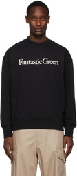 MSGM Black Fantastic Green Text Sweatshirt