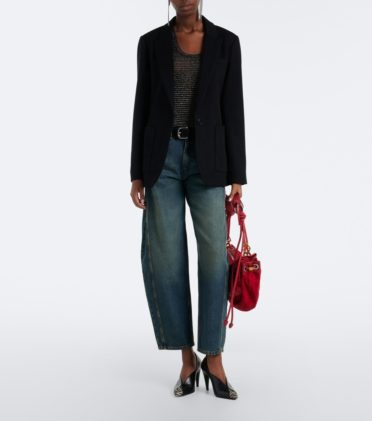 Isabel Marant Maia Medium suede and leather shoulder bag