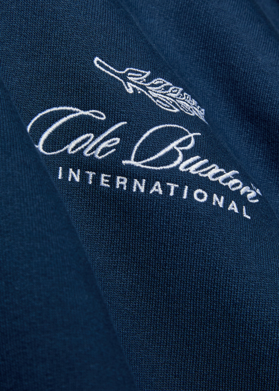 Cole Buxton International Hooded Logo-embroidery Cotton Sweatshirt Navy
