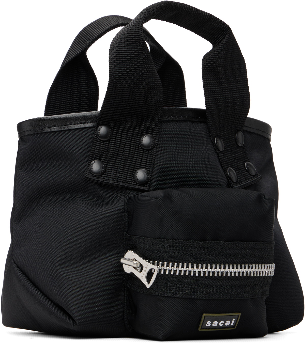 sacai Black Small Pocket Tote