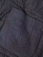 Blue Blue Japan - Padded Crinkled Wool-Blend Jacket - Blue
