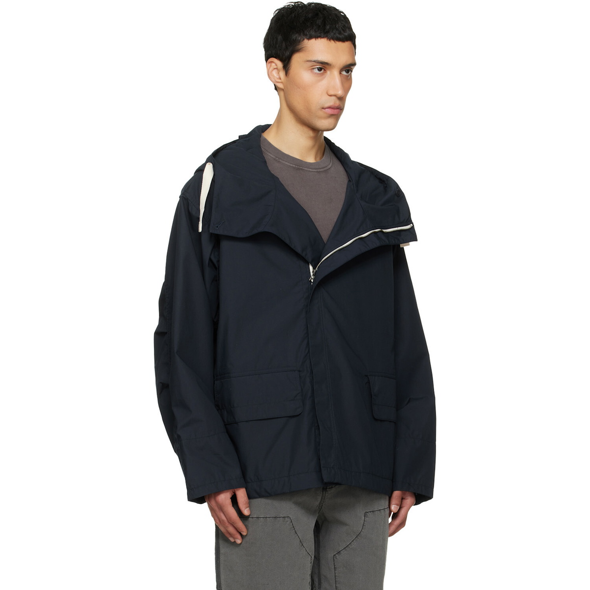 nanamica Navy Hooded Deck Jacket