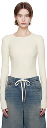 MM6 Maison Margiela Beige Lycra Jersey Bodysuit