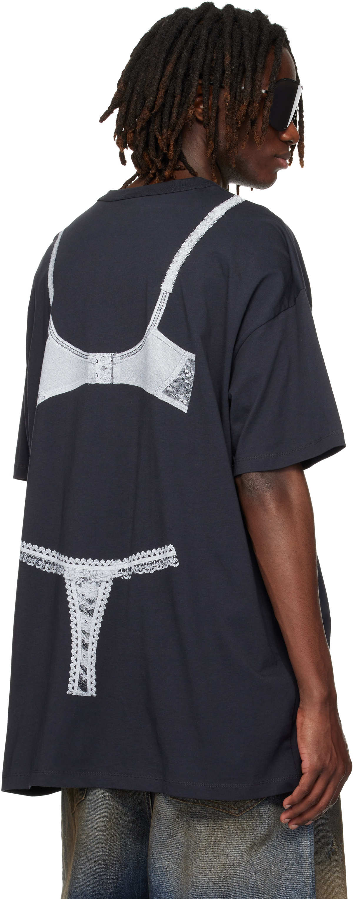VAQUERA Black Trompe l'Oeil Tall T-shirt