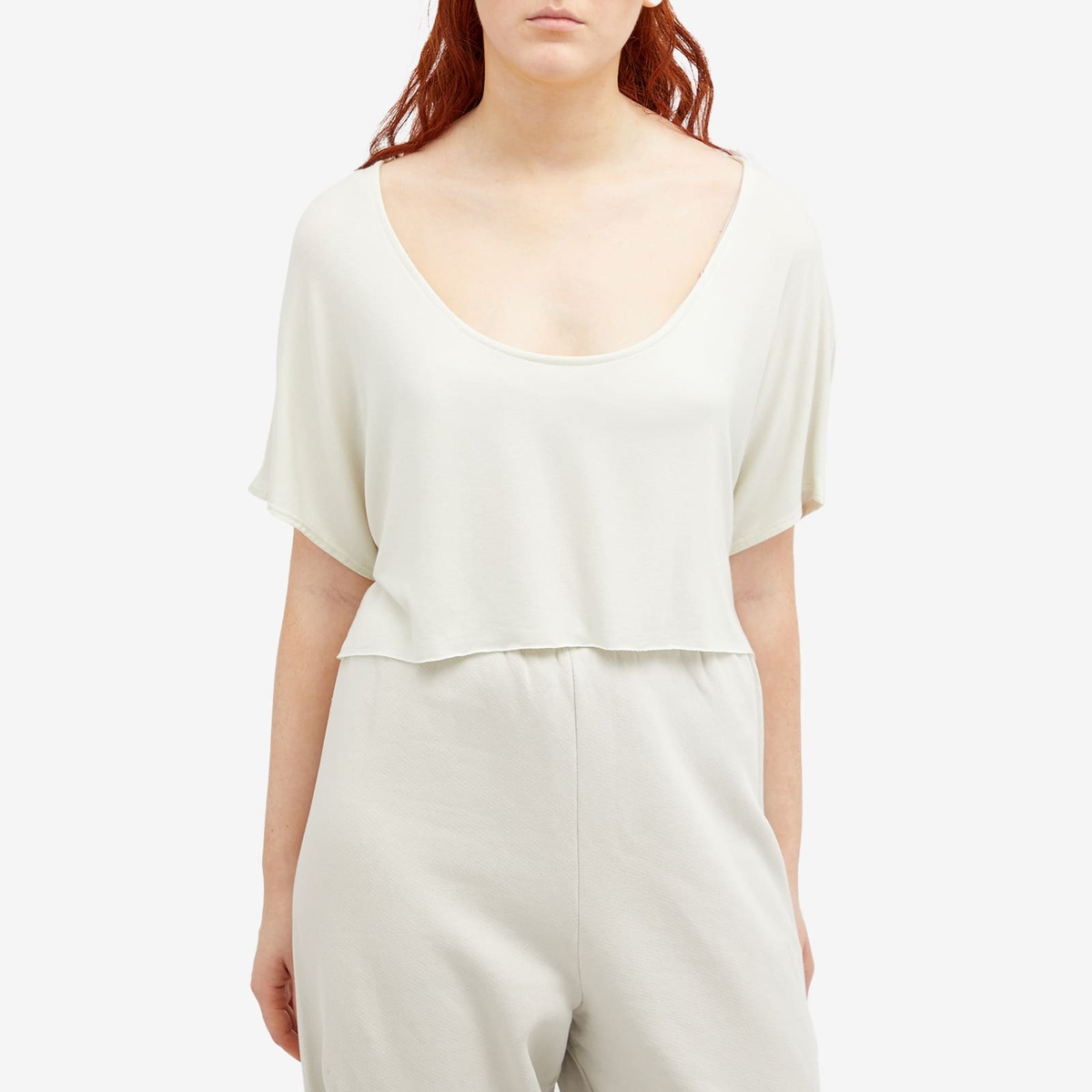Joah Brown Women's Slouchy Crop T-Shirt in Chalk