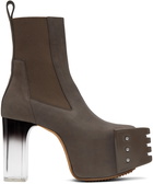 Rick Owens Taupe Grilled Boots